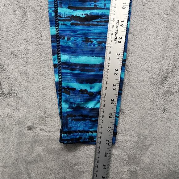 Everlast Leggings Womens S Blue Multicolor Stripes Ankle Pull On Workout Yoga - Picture 8 of 10